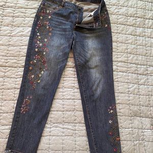 John Mark floral embroidered jeans